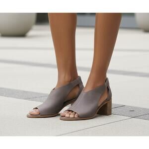 Lucky Brand Saimy Cutout Peep Toe Block Heel Sandal Light Excali Size 8.5